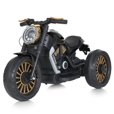 Дитячий електромотоцикл Bambi Retro-Motorbike TURBO Series триколісний, чорний