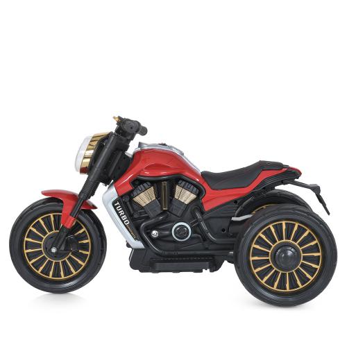 Дитячий електромотоцикл Bambi Retro-Motorbike TURBO Series триколісний, червоний