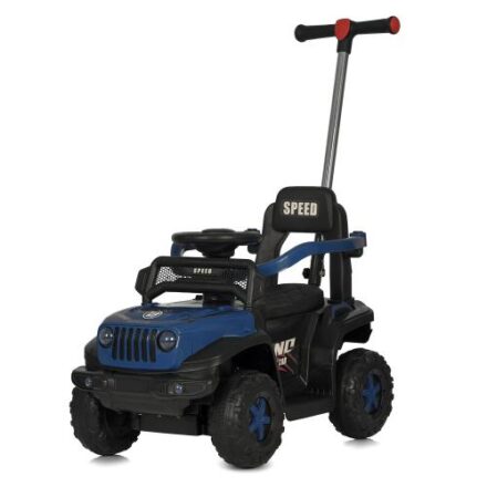Дитячий толокар-електромобіль Bambi Super Car Jeep ONC (MP3) з багажником, батьківською ручкою та пультом керування, синій