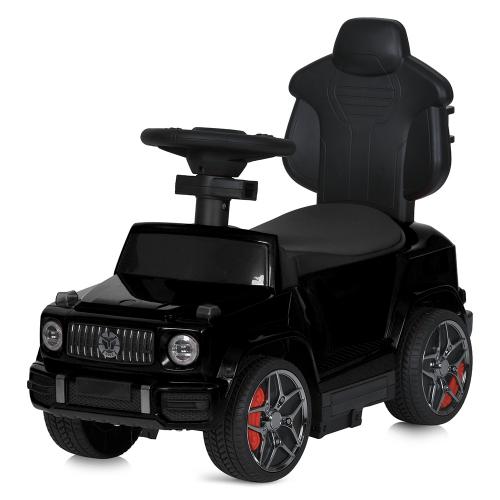 Дитячий толокар-каталка Bambi Mercedes Design (MP3) з батьківською ручкою, чорний