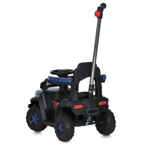 Дитячий толокар-електромобіль Bambi Super Car Jeep ONC (MP3) з багажником, батьківською ручкою та пультом керування, синій