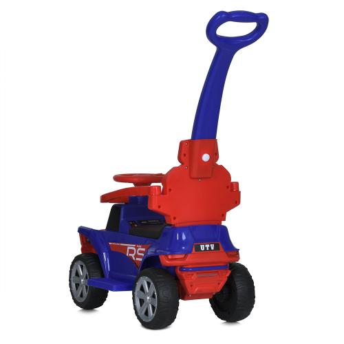 Дитячий толокар-каталка UTV Sport RS Mixed (MP3) з батьківською ручкою та страхувальним бампером, синій