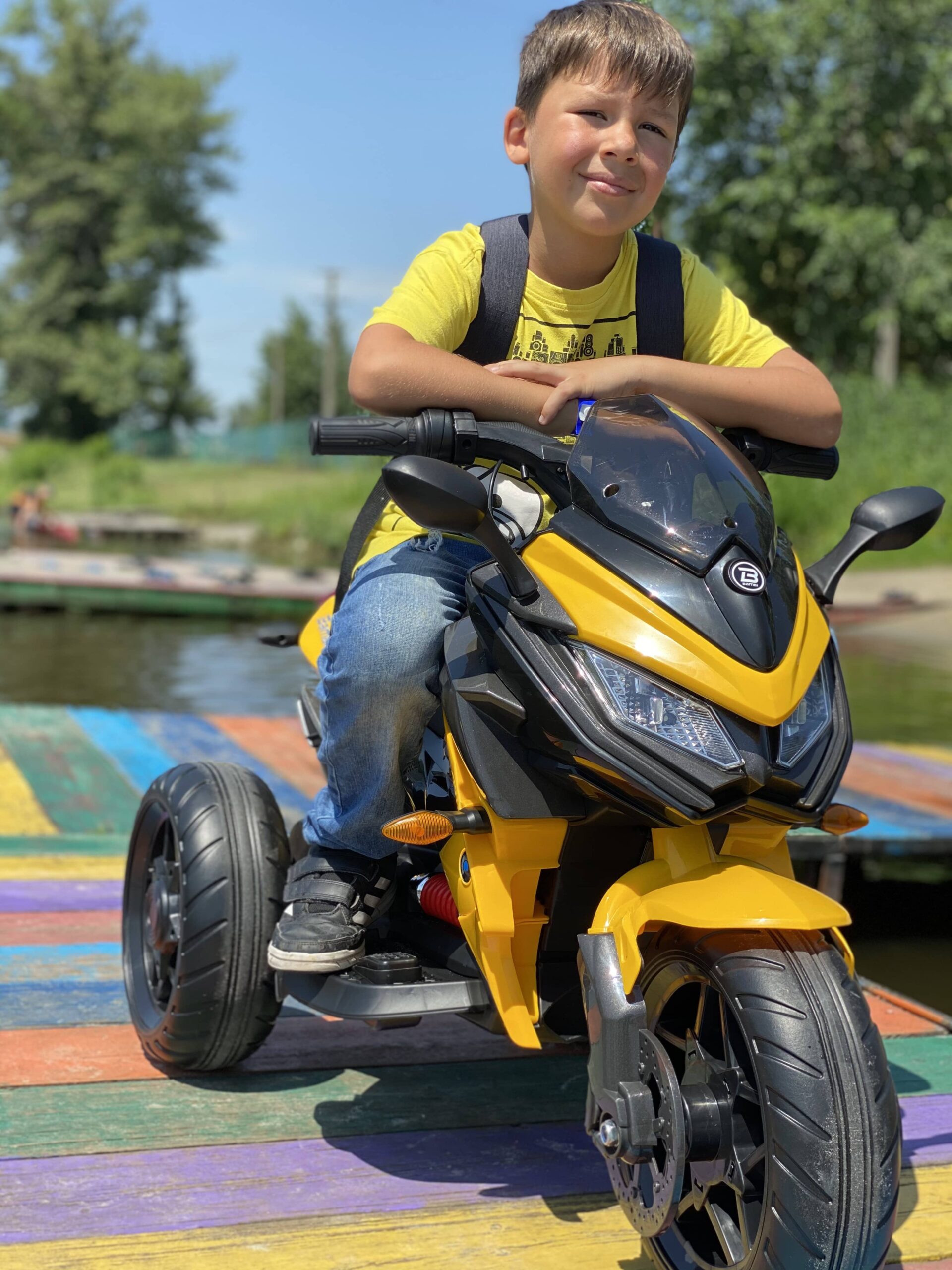 Дитячий електромотоцикл Bambi Racer BMW COMFORT триколісний