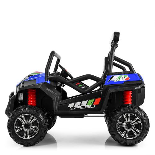 Дитячий двомісний повнопривідний електромобіль Bambi Buggy 4x4 RSX (MP3) з багажником, до 50 кг, до 7 км, синій