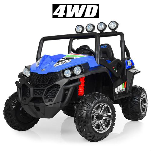 Дитячий двомісний повнопривідний електромобіль Bambi Buggy 4x4 RSX (MP3) з багажником, до 50 кг, до 7 км, синій
