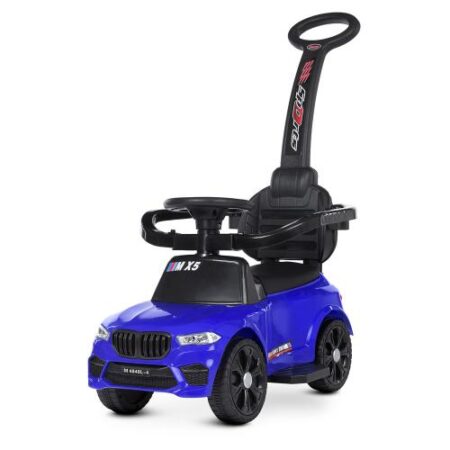 Дитячий толокар-каталка Bambi BMW X5 Sports (MP3) з батькіською ручкою, синій