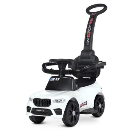 Дитячий толокар-електромобіль Bambi BMW X5 Sports (MP3) з батькіською ручкою та пультом керування, білий