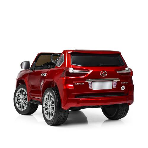 Дитячий двомісний повнопривідний електромобіль Bambi Lexus LX 570 (MP3) з ручкою для транспортування та автофарбуванням, червоний