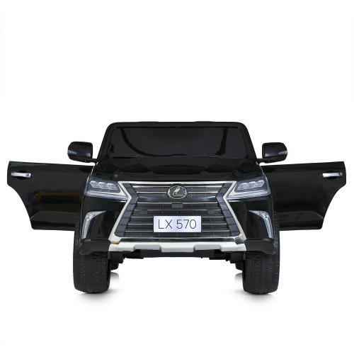 Дитячий двомісний повнопривідний електромобіль Bambi Lexus LX 570 (MP3) з ручкою для транспортування, чорний