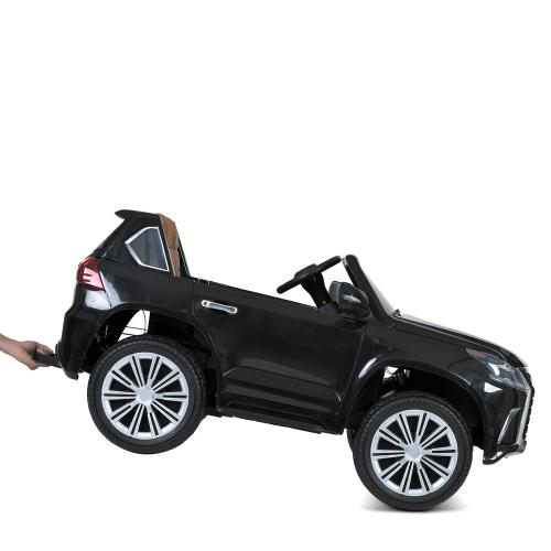 Дитячий двомісний повнопривідний електромобіль Bambi Lexus LX 570 (MP3) з ручкою для транспортування, чорний