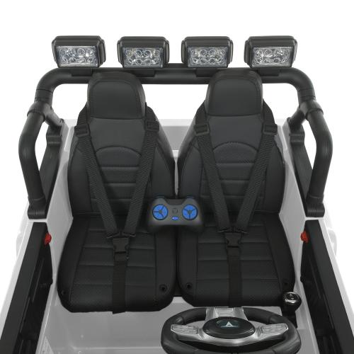 Дитячий двомісний повнопривідний електромобіль Bambi Toyota Land Cruiser (MP3) з ручкою для транспортування та багажником, білий