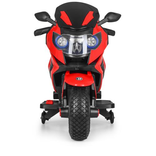 Дитячий електромотоцикл Bambi BMW R1200 RT (MP3) з дадатковими коліщадками, гумовими колесами та ручкою для транспортування, червоний