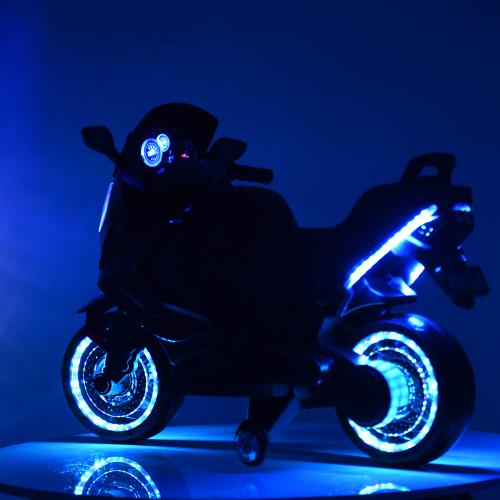 Дитячий електромотоцикл Bambi BMW R1200 RT (MP3) з дадатковими коліщадками, гумовими колесами та ручкою для транспортування, червоний