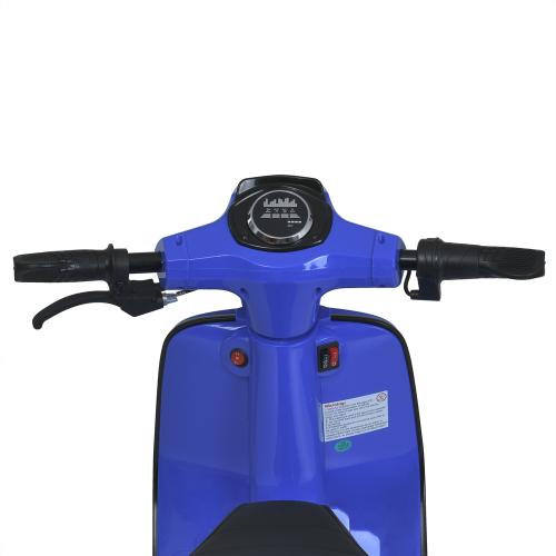 Дитячий швидкісний електромотоцикл Bambi Vespa SXL125 Sport (MP3), до 70 кг, до 20 км, блакитний