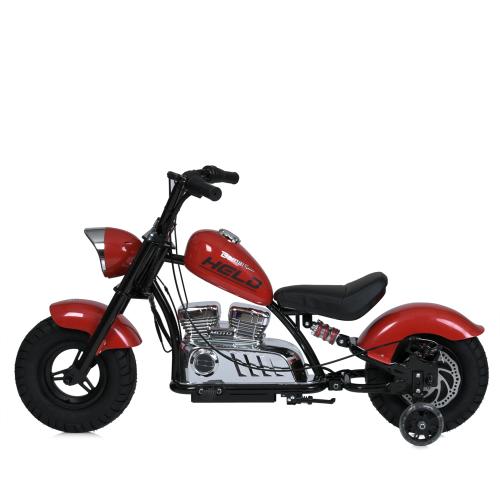 Дитячий двомісний електромотоцикл Bambi Harley-Davidson з підсвіткою та підніжкою (MP3), до 80 кг, до 20 км, червоний