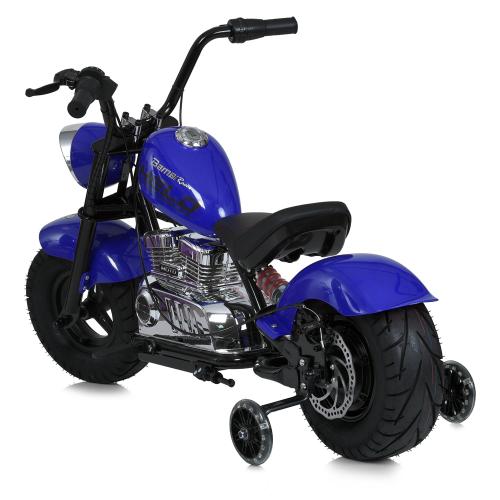Дитячий двомісний електромотоцикл Bambi Harley-Davidson з підсвіткою та підніжкою (MP3), до 80 кг, до 20 км, синій