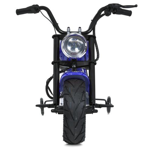 Дитячий двомісний електромотоцикл Bambi Harley-Davidson з підсвіткою та підніжкою (MP3), до 80 кг, до 20 км, синій