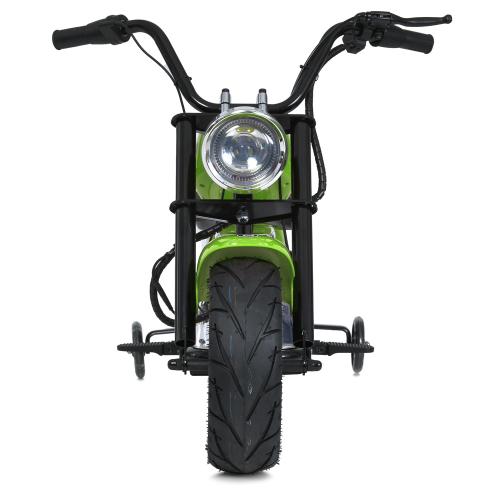 Дитячий двомісний електромотоцикл Bambi Harley-Davidson з підсвіткою та підніжкою (MP3), до 80 кг, до 20 км, зелений