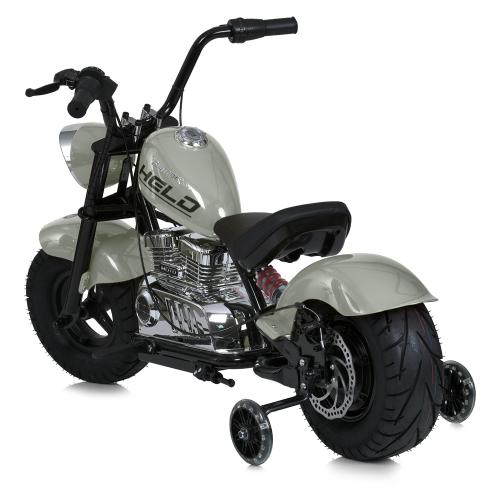 Дитячий двомісний електромотоцикл Bambi Harley-Davidson з підсвіткою та підніжкою (MP3), до 80 кг, до 20 км, сірий
