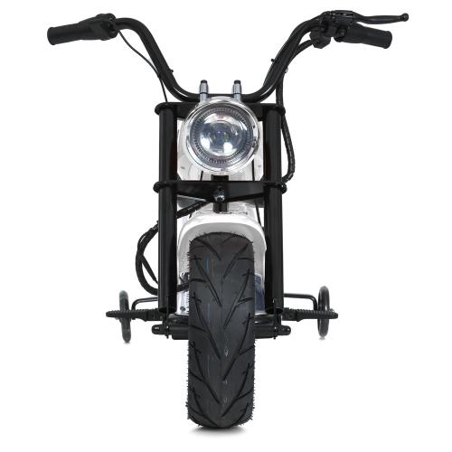 Дитячий двомісний електромотоцикл Bambi Harley-Davidson з підсвіткою та підніжкою (MP3), до 80 кг, до 20 км, білий