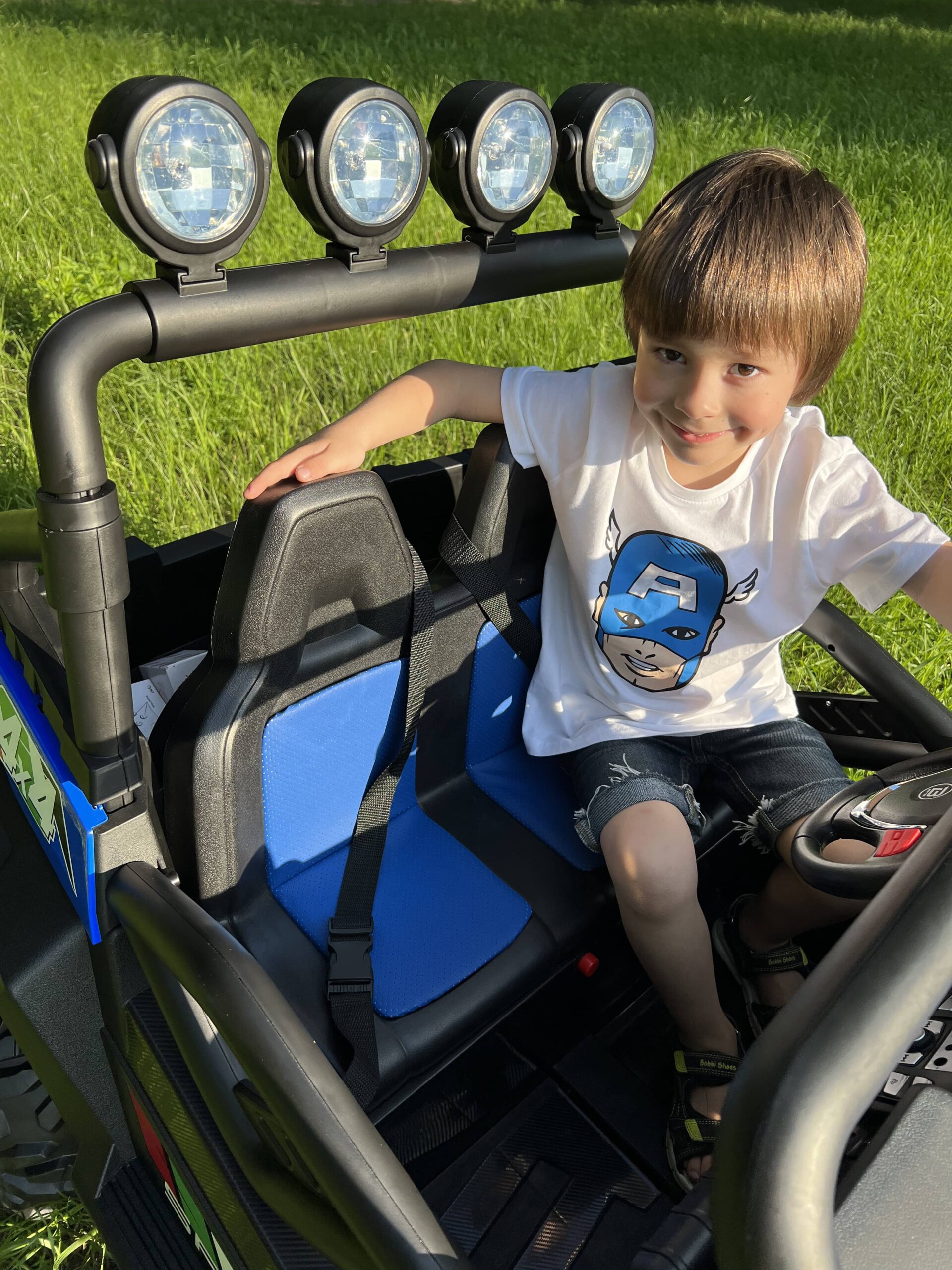 Дитячий двомісний повнопривідний електромобіль Bambi Buggy 4x4 RSX (MP3) з багажником, до 50 кг, до 7 км, синій