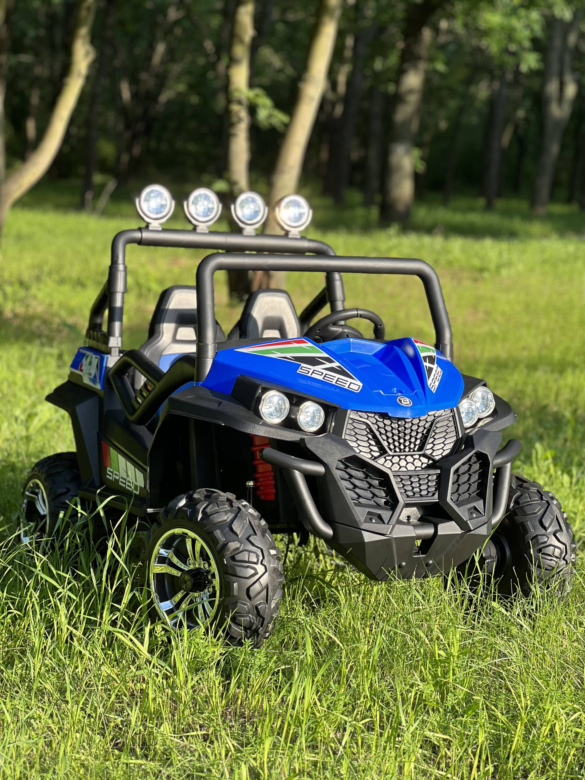 Дитячий двомісний повнопривідний електромобіль Bambi Buggy 4x4 RSX (MP3) з багажником, до 50 кг, до 7 км, синій