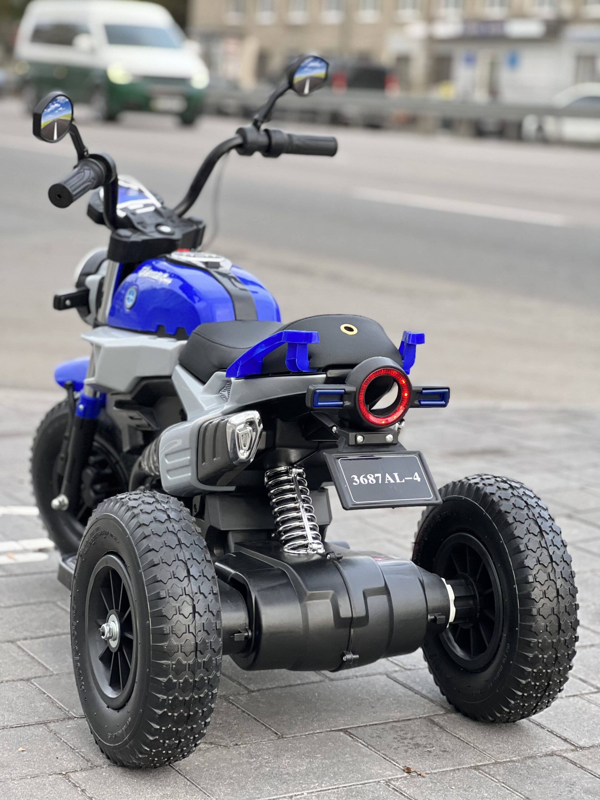 Дитячий електромотоцикл Bambi BMW R nineT Pure NEW (MP3) триколісний з гумовими колесами, синій