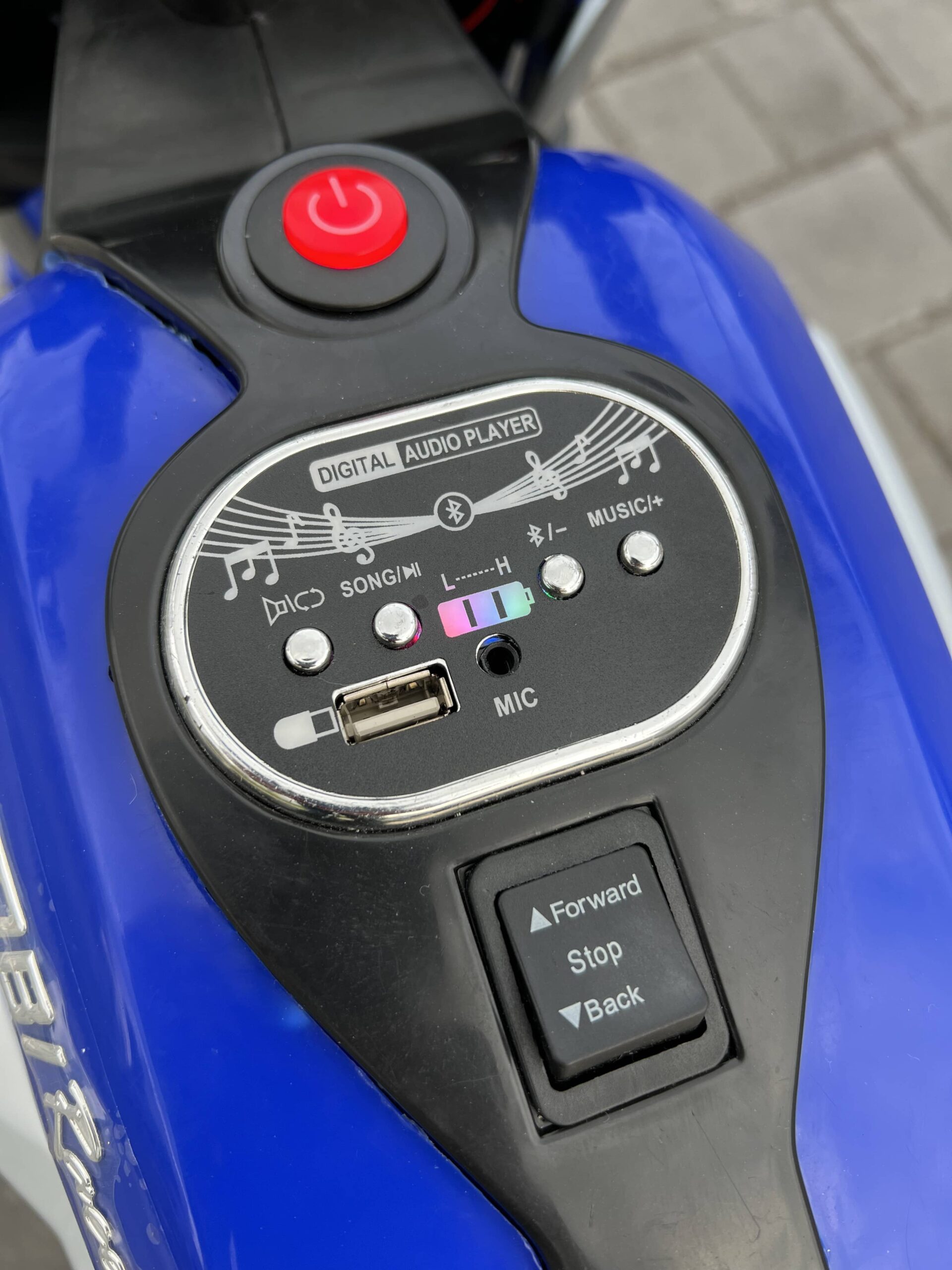 Дитячий електромотоцикл Bambi BMW R nineT Pure NEW (MP3) триколісний з гумовими колесами, синій
