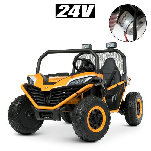 Дитячий двомісний електромобіль Bambi Buggy UTV SPORT SMILING (2x150W) з багажником, помаранчевий