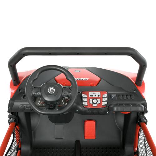 Дитячий двомісний електромобіль Bambi Buggy UTV SPORT SMILING (2x150W) з багажником, червоний