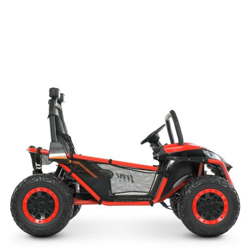 Дитячий двомісний електромобіль Bambi Buggy UTV SPORT SMILING (2x150W) з багажником, червоний