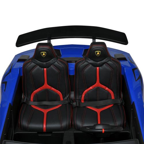 Дитячий двомісний електромобіль Lamborghini Aventador SV (MP3) до 100 кг, синій