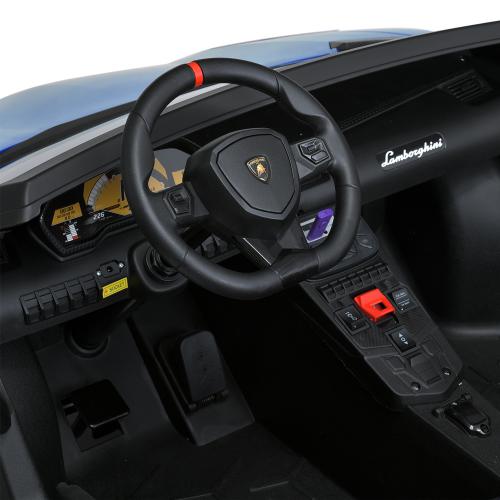 Дитячий двомісний електромобіль Lamborghini Aventador SV (MP3) до 100 кг, синій