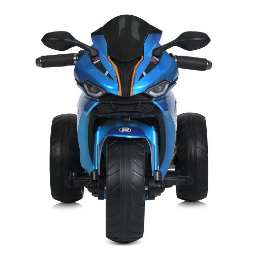 Дитячий триколісний електромотоцикл Yamaha R1 (MP3) з автофарбуванням, блакитний