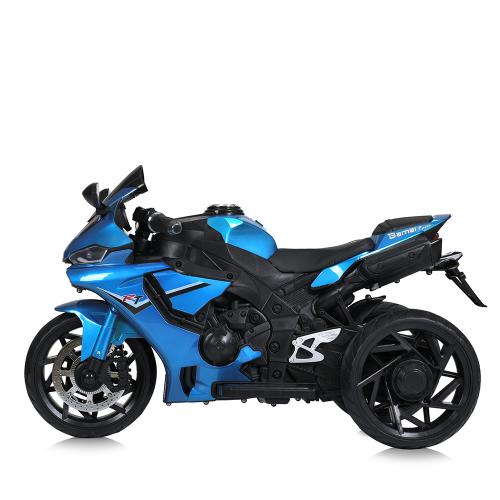 Дитячий триколісний електромотоцикл Yamaha R1 (MP3) з автофарбуванням, блакитний
