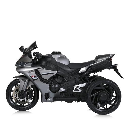 Дитячий триколісний електромотоцикл Yamaha R1 (MP3) з автофарбуванням, сірий