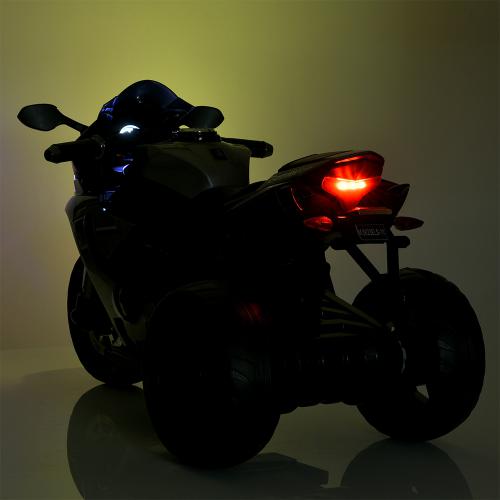 Дитячий триколісний електромотоцикл Yamaha R1 (MP3) з автофарбуванням, сірий