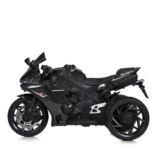 Дитячий триколісний електромотоцикл Yamaha R1 (MP3) з автофарбуванням, чорний