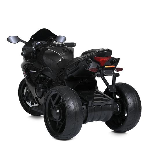 Дитячий триколісний електромотоцикл Yamaha R1 (MP3) з автофарбуванням, чорний