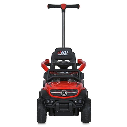 Дитячий толокар-електромобіль Bambi Super Car Mercedes Unimog ONC (MP3) з багажником, батьківською ручкою та пультом керування, червоний