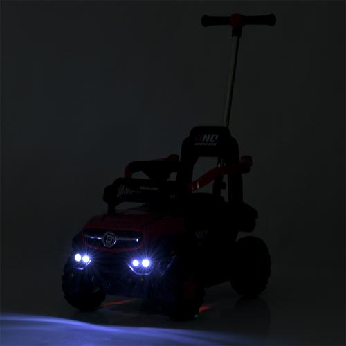 Дитячий толокар-електромобіль Bambi Super Car Mercedes Unimog ONC (MP3) з багажником, батьківською ручкою та пультом керування, червоний