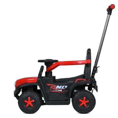 Дитячий толокар-електромобіль Bambi Super Car Mercedes Unimog ONC (MP3) з багажником, батьківською ручкою та пультом керування, червоний