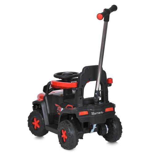 Дитячий толокар-електромобіль Bambi Super Car Mercedes Unimog ONC (MP3) з багажником, батьківською ручкою та пультом керування, червоний