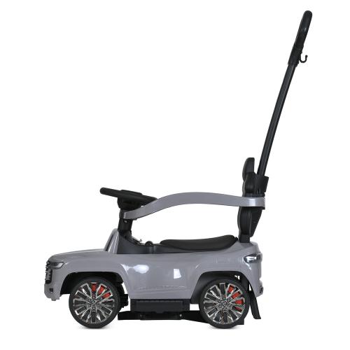 Дитячий толокар-електромобіль Bambi Toyota Land Cruiser 300 (MP3) з батьківською ручкою та пультом керування, сірий