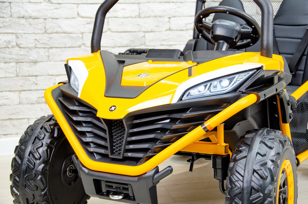 Дитячий двомісний електромобіль Bambi Buggy UTV SPORT SMILING (2x150W) з багажником, помаранчевий