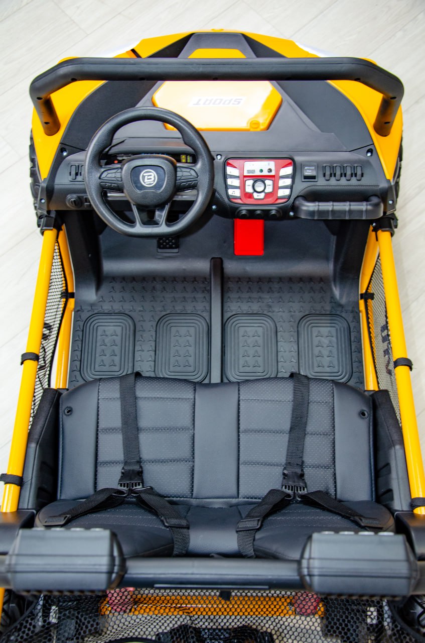 Дитячий двомісний електромобіль Bambi Buggy UTV SPORT SMILING (2x150W) з багажником, помаранчевий