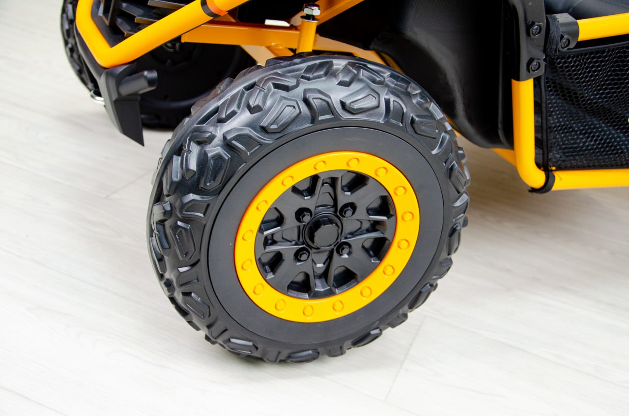 Дитячий двомісний електромобіль Bambi Buggy UTV SPORT SMILING (2x150W) з багажником, помаранчевий