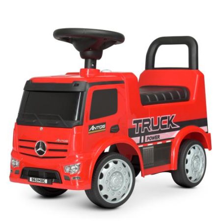 Дитячий толокар Bambi Mercedes Antos Truck Power з багажником та ручкою для транспортування, червоний