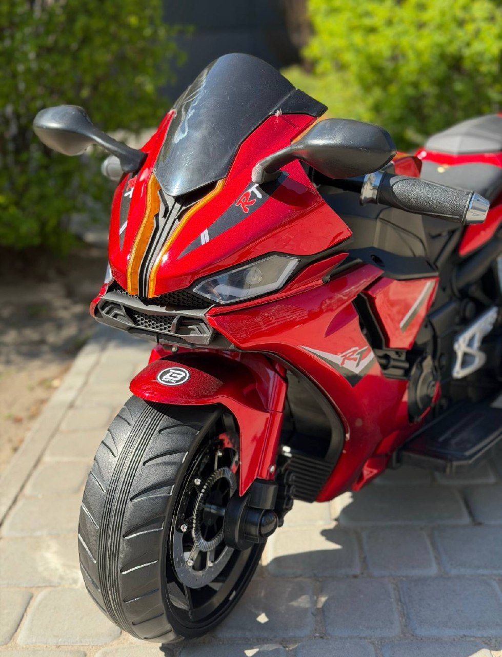 Дитячий триколісний електромотоцикл Yamaha R1 (MP3) з автофарбуванням, червоний