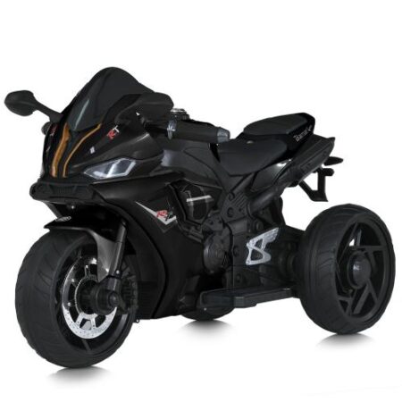 Дитячий триколісний електромотоцикл Yamaha R1 (MP3) з автофарбуванням, чорний